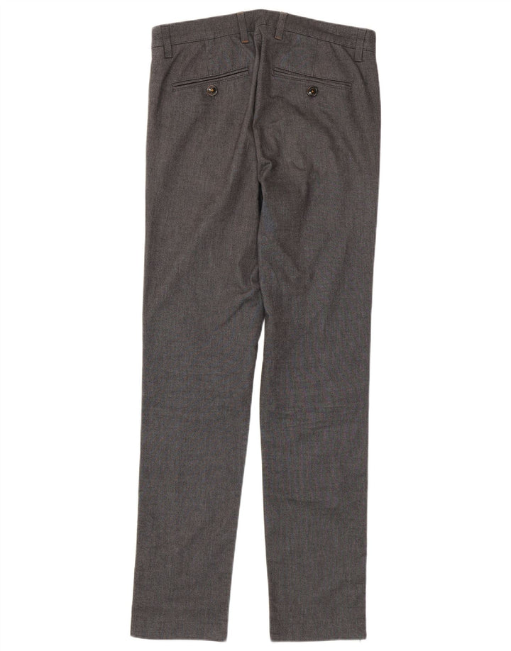 Calça masculina slim Ted Baker W30 L32 algodão manchado cinza