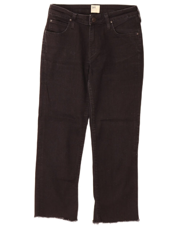 Lee Womens Marion Straight Jeans W27 L25 Algodão Preto