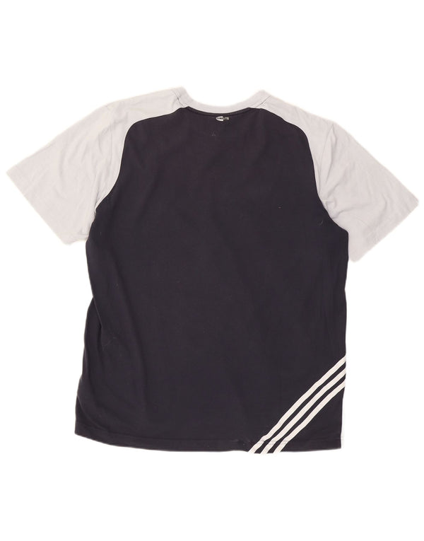 Adidas Masculino Clima 365 Camiseta Top XL Azul Marinho Colorblock Algodão