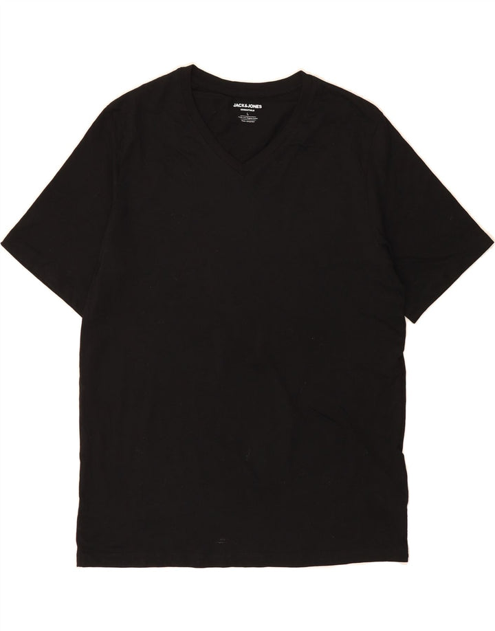 JACK & JONES Mens T-Shirt Top Large Black Cotton Vintage Jack & Jones and Second-Hand Jack & Jones from Messina Hembry 