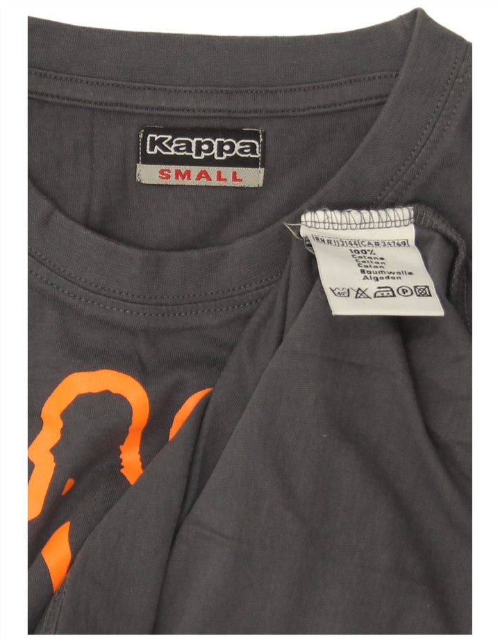 Camiseta gráfica masculina Kappa Top pequeno algodão cinza