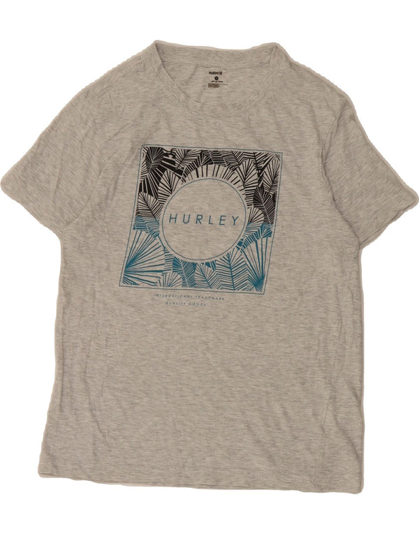 Camiseta feminina HURLEY com estampa gráfica UK 10 algodão cinza pequeno