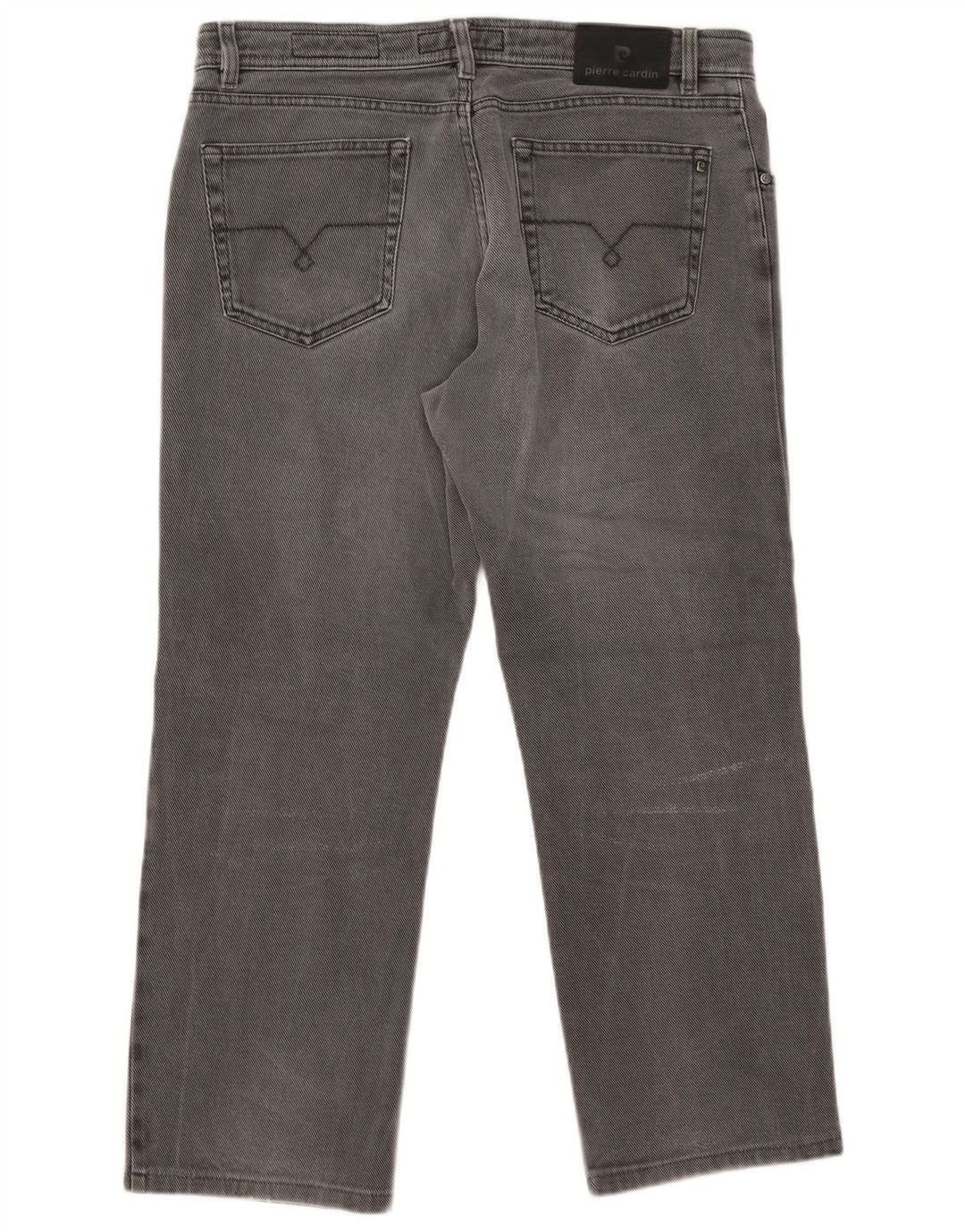 Pierre Cardin Mens Straight Jeans W38 L27 Cinza Algodão