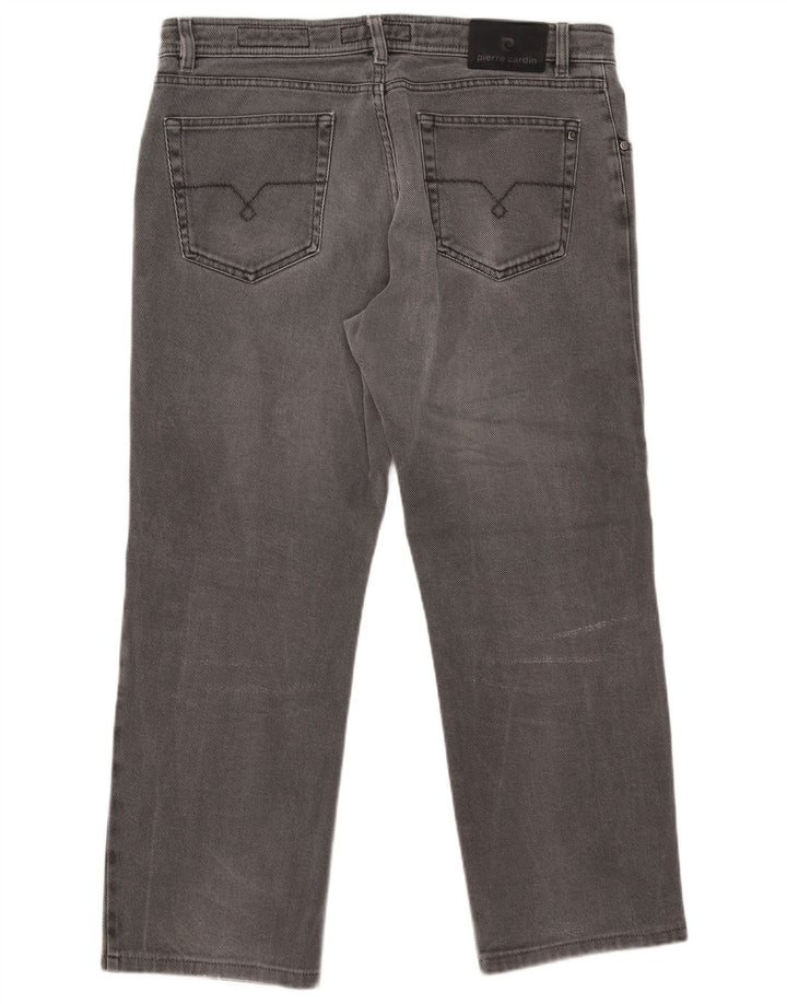 Pierre Cardin Mens Straight Jeans W38 L27 Cinza Algodão
