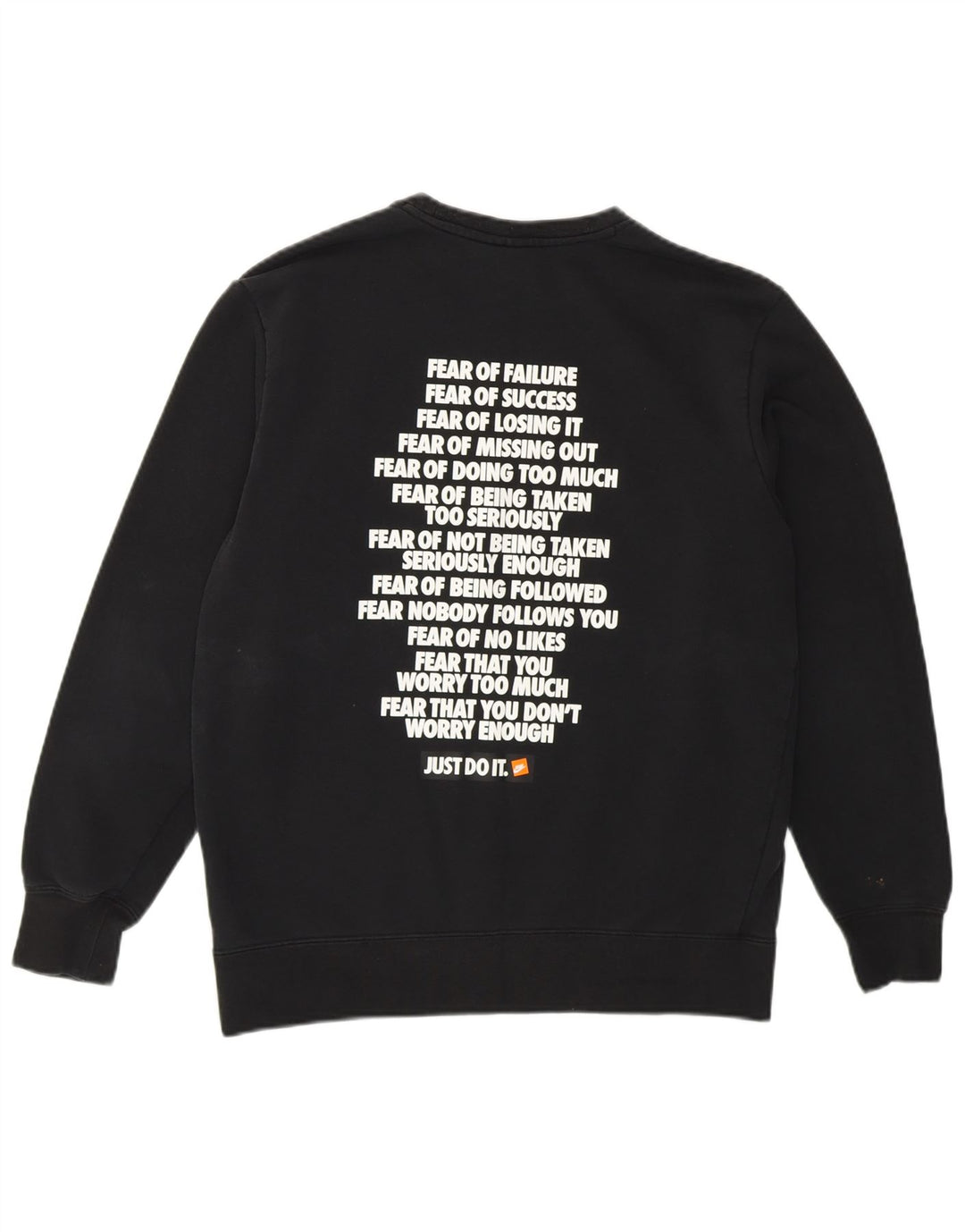 NIKE Mens Graphic Moletom Jumper XS Algodão Preto