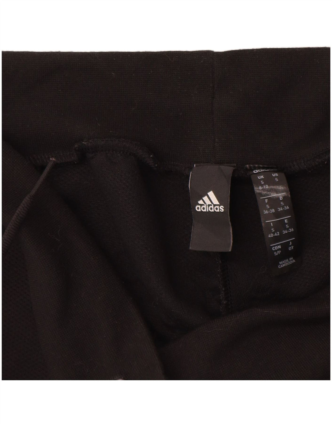 Calça de treino feminina ADIDAS UK 8/10 pequena preta poliéster
