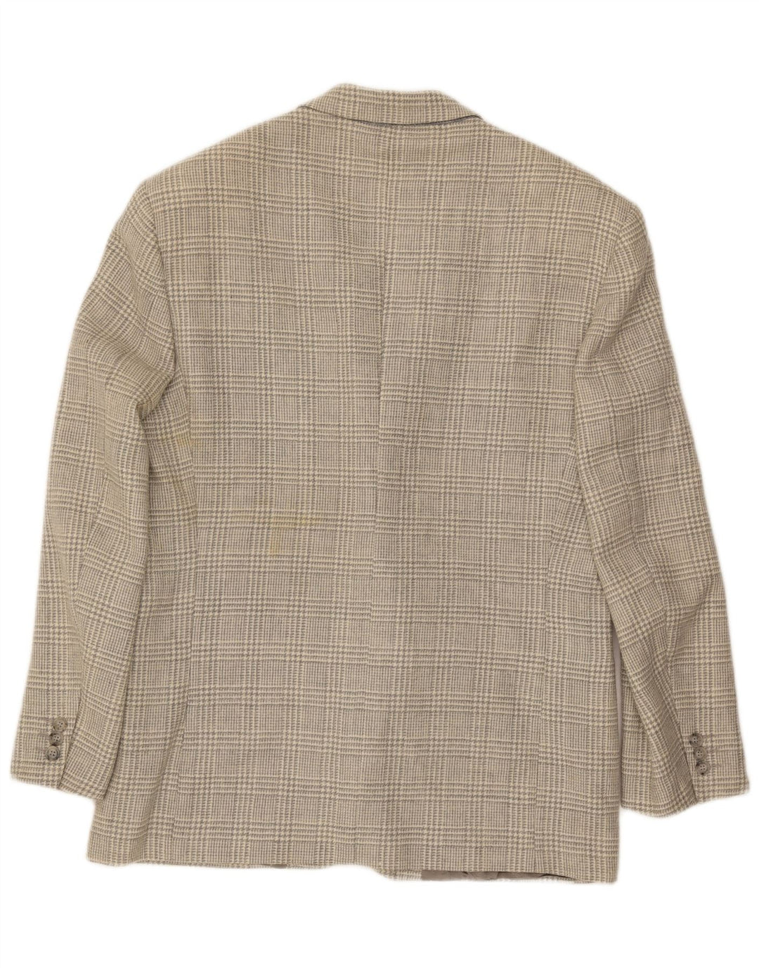 Jaqueta blazer masculina vintage com 2 botões Reino Unido 40 grande cinza houndstooth
