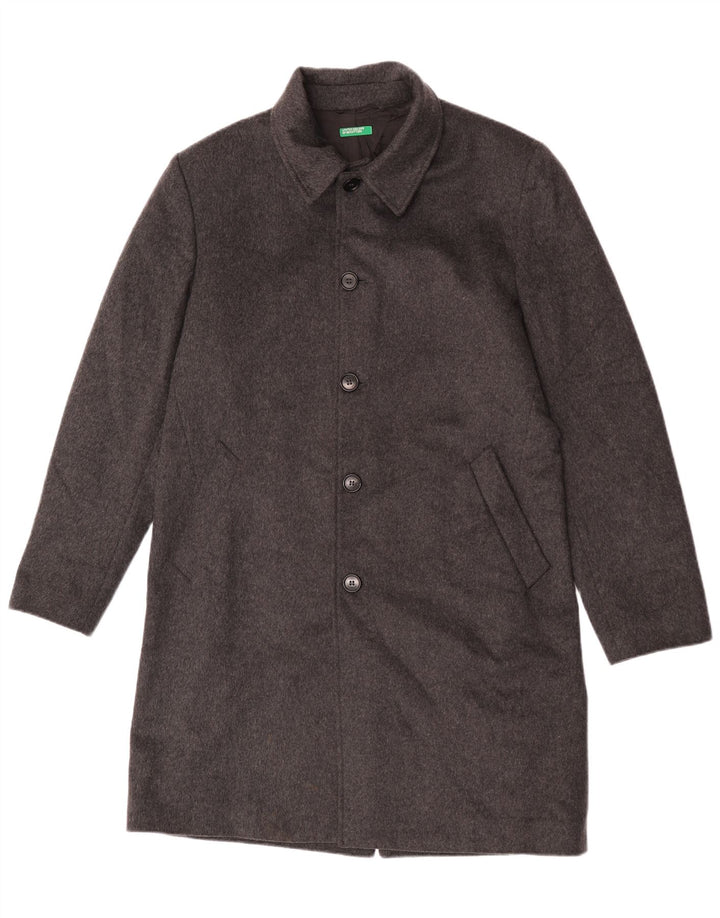 Sobretudo masculino Benetton IT 50 grande lã cinza