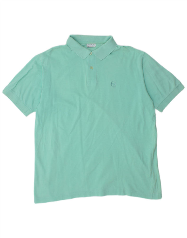 SERGIO TACCHINI Polo masculino médio algodão turquesa
