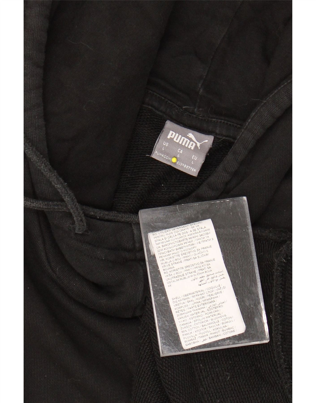 PUMA feminino gráfico moletom com capuz Reino Unido 16 grande preto colorblock algodão