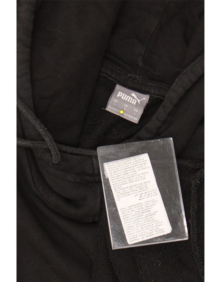 PUMA feminino gráfico moletom com capuz Reino Unido 16 grande preto colorblock algodão