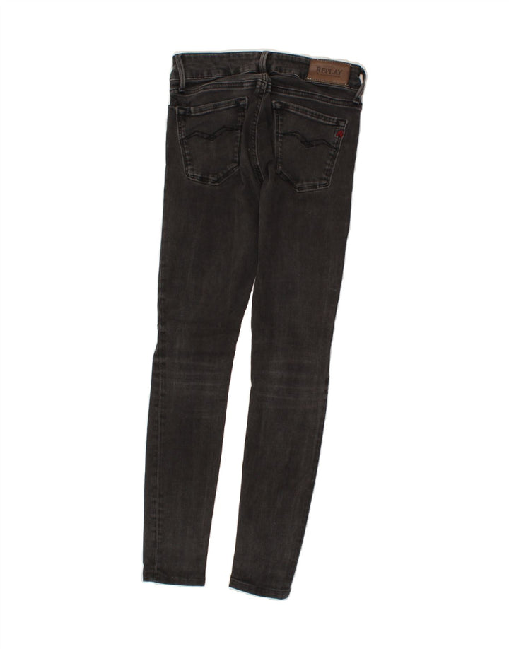 REPLAY Womens Skinny Jeans W25 L30 Grey Vintage Replay and Second-Hand Replay from Messina Hembry 