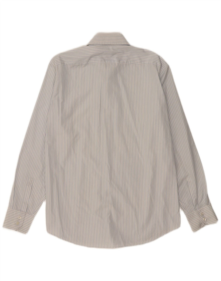 Camisa masculina Hugo Boss Regular Fit tamanho 41 16 grande listrada azul