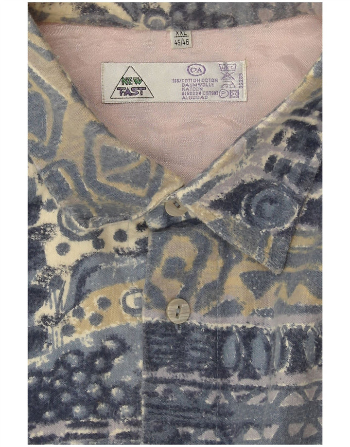 Camisa masculina de flanela C&A 2XL algodão geométrico azul