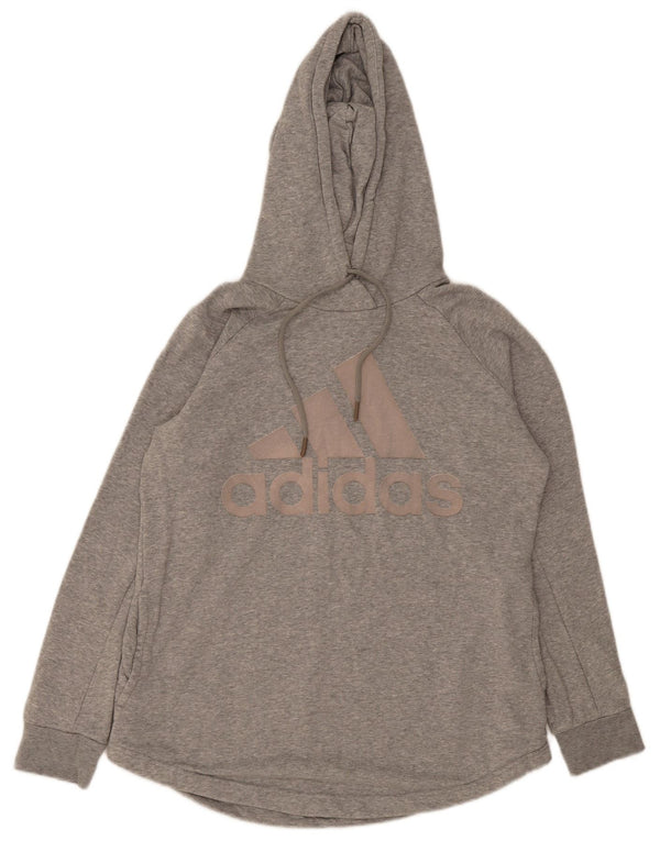 Adidas feminino gráfico moletom jumper reino unido 16/18 grande cinza algodão