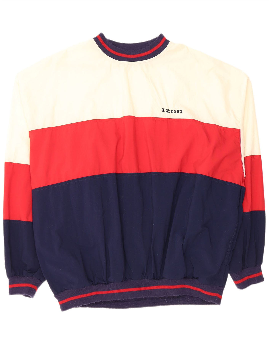 Pulôver masculino Izod Top de agasalho XL azul marinho Colourblock Nylon