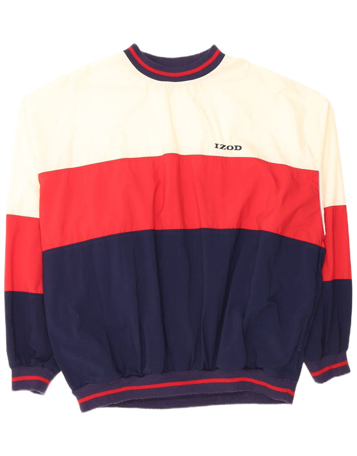 Pulôver masculino Izod Top de agasalho XL azul marinho Colourblock Nylon