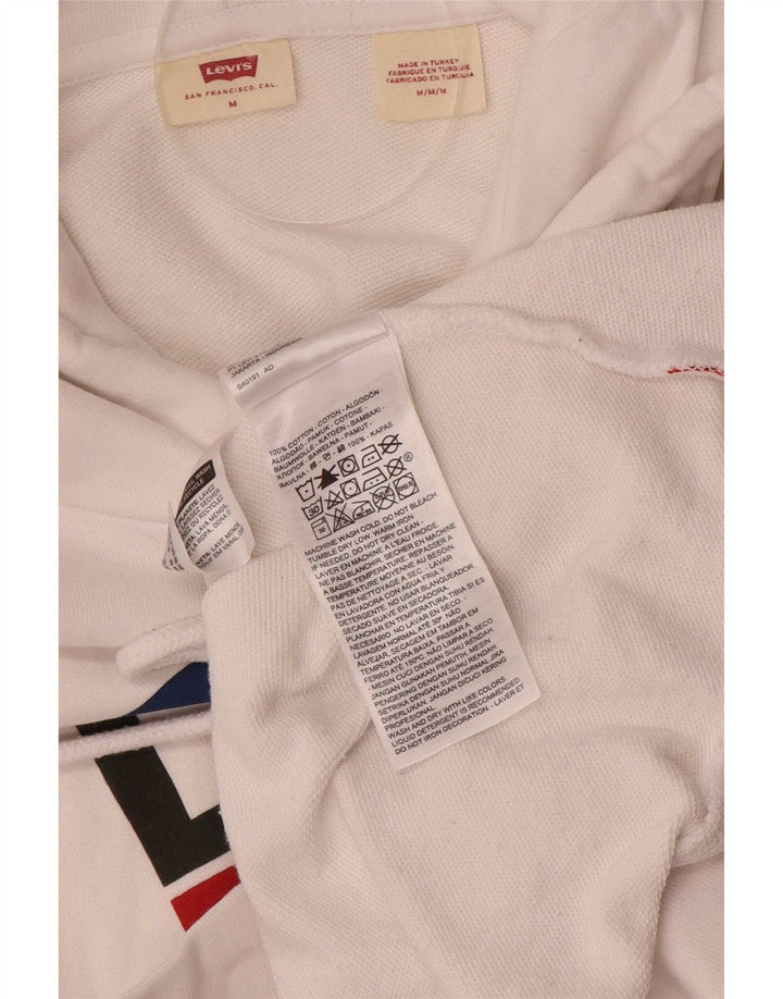 Suéter com capuz gráfico masculino Levi's médio algodão branco