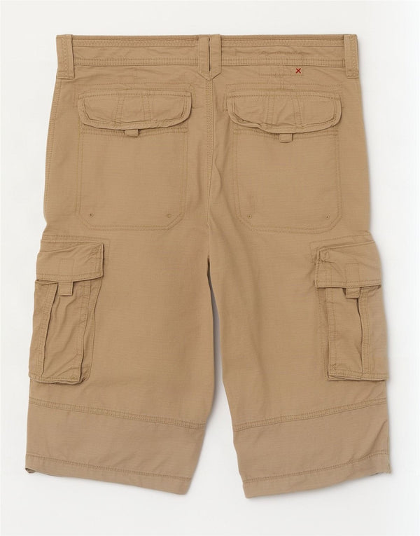 Bermuda cargo masculina Fat Face W32 algodão bege médio