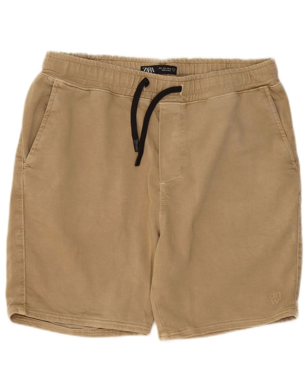 Zara Mens Chino Shorts Grande W32 Algodão Bege