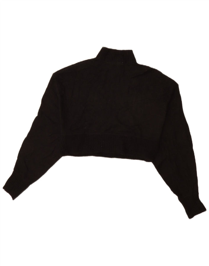 Suéter feminino Zara com gola tartaruga e gola redonda, preto pequeno, 10