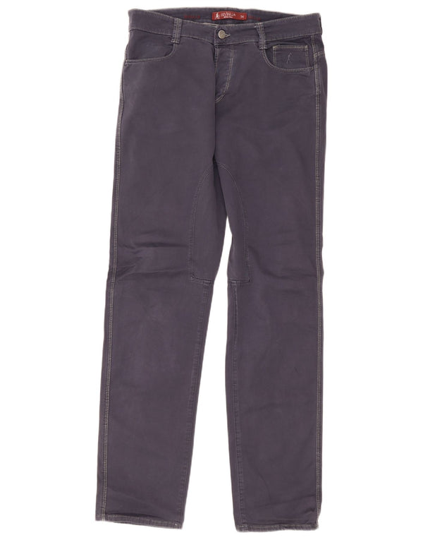 Calça masculina reta casual SIVIGLIA W34 L34 algodão azul marinho