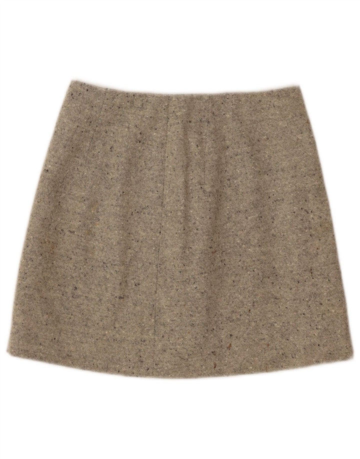 Mini saia feminina vintage W26 pequena bege salpicada