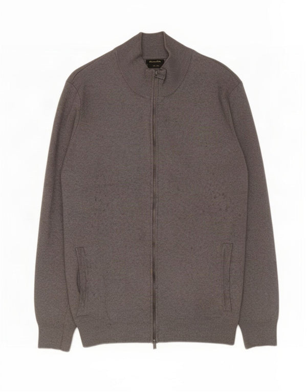 Suéter cardigã masculino Massimo Dutti grande cinza