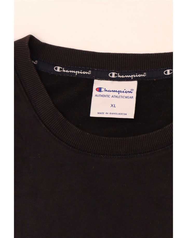 Campeão masculino gráfico moletom jumper XL algodão preto