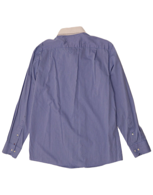 Camisa masculina Tommy Hilfiger tamanho 16 1/2 listra azul grande