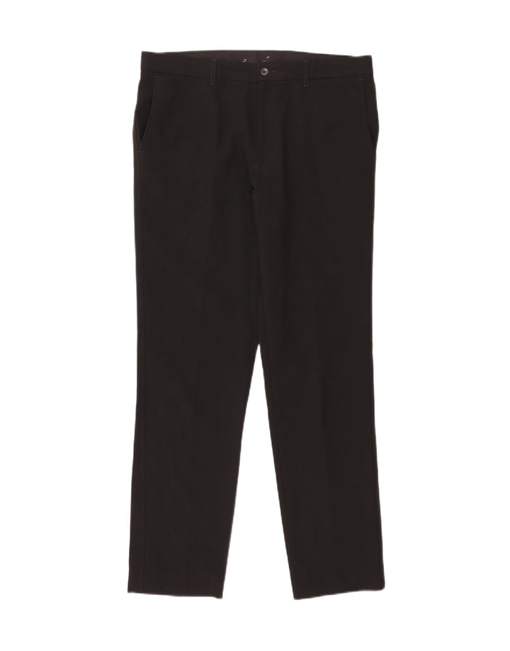 Calça Chino masculina Marks & Spencer sob medida W34 L31 poliéster preto