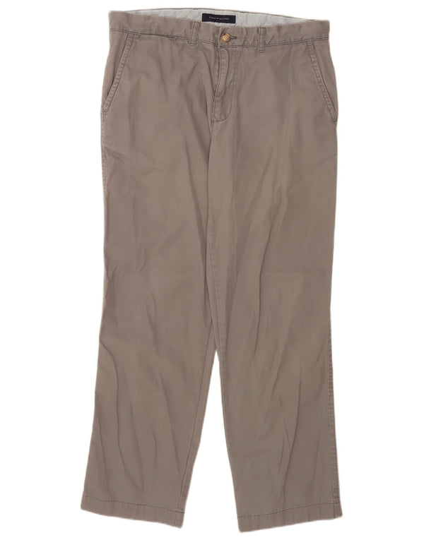 Tommy Hilfiger Mens Regular Fit Chino Calças W34 L30 Algodão Cinza