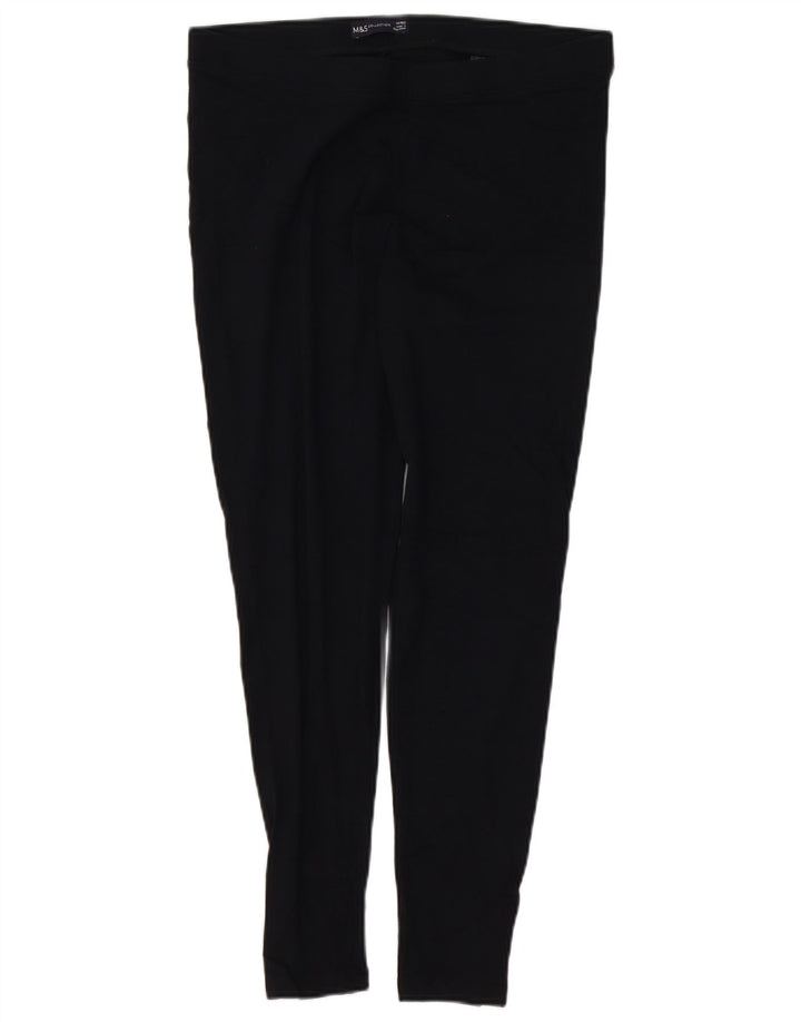 Leggings femininos MARKS & SPENCER Reino Unido 14 grandes de algodão preto