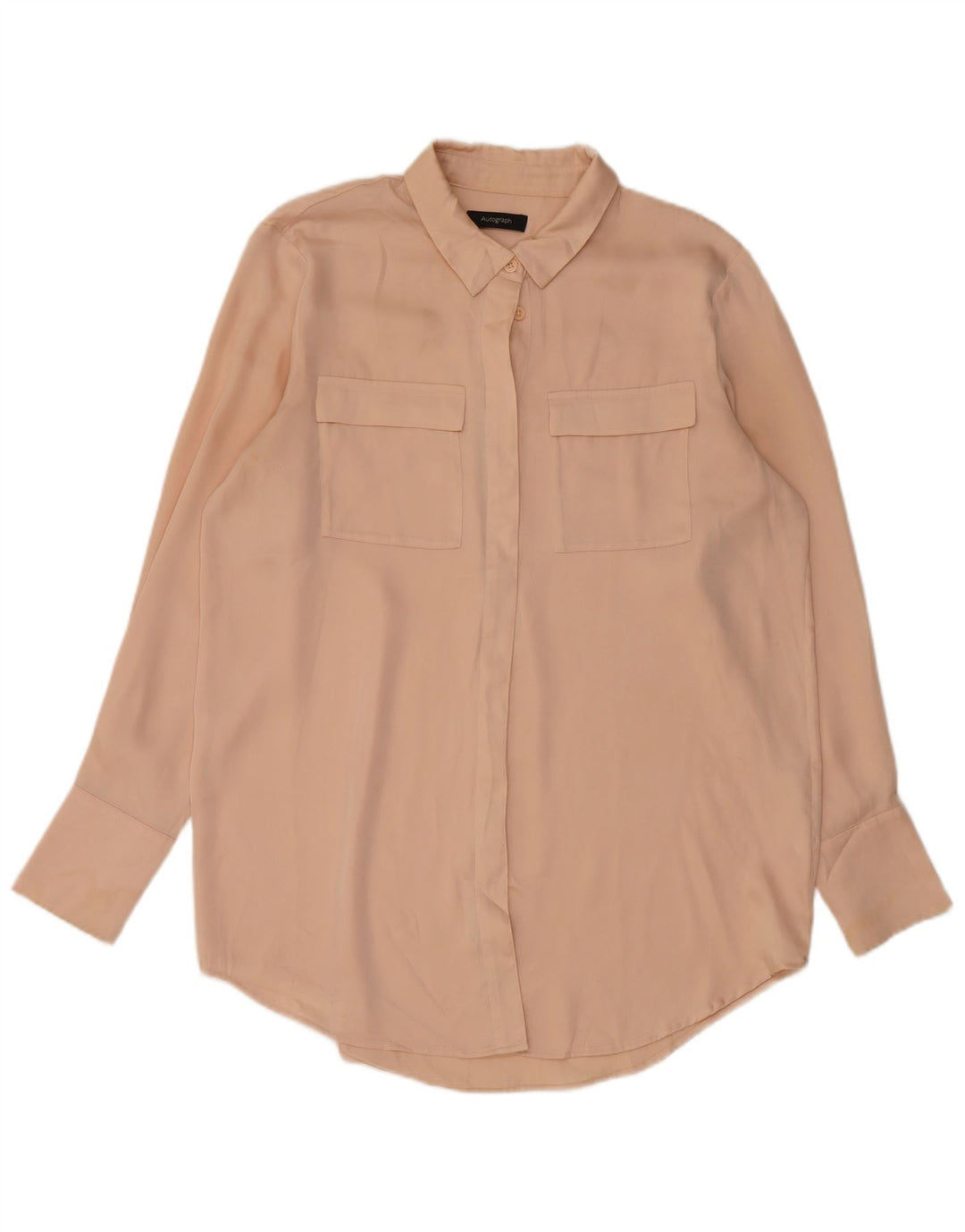Camisa feminina Marks & Spencer Autograph UK 16 grande rosa