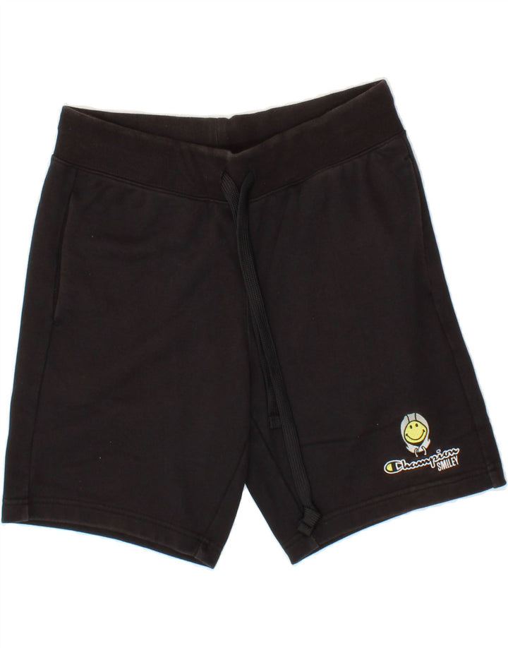 CHAMPION Mens Smiley Sport Shorts Small  Black Cotton Vintage Champion and Second-Hand Champion from Messina Hembry 