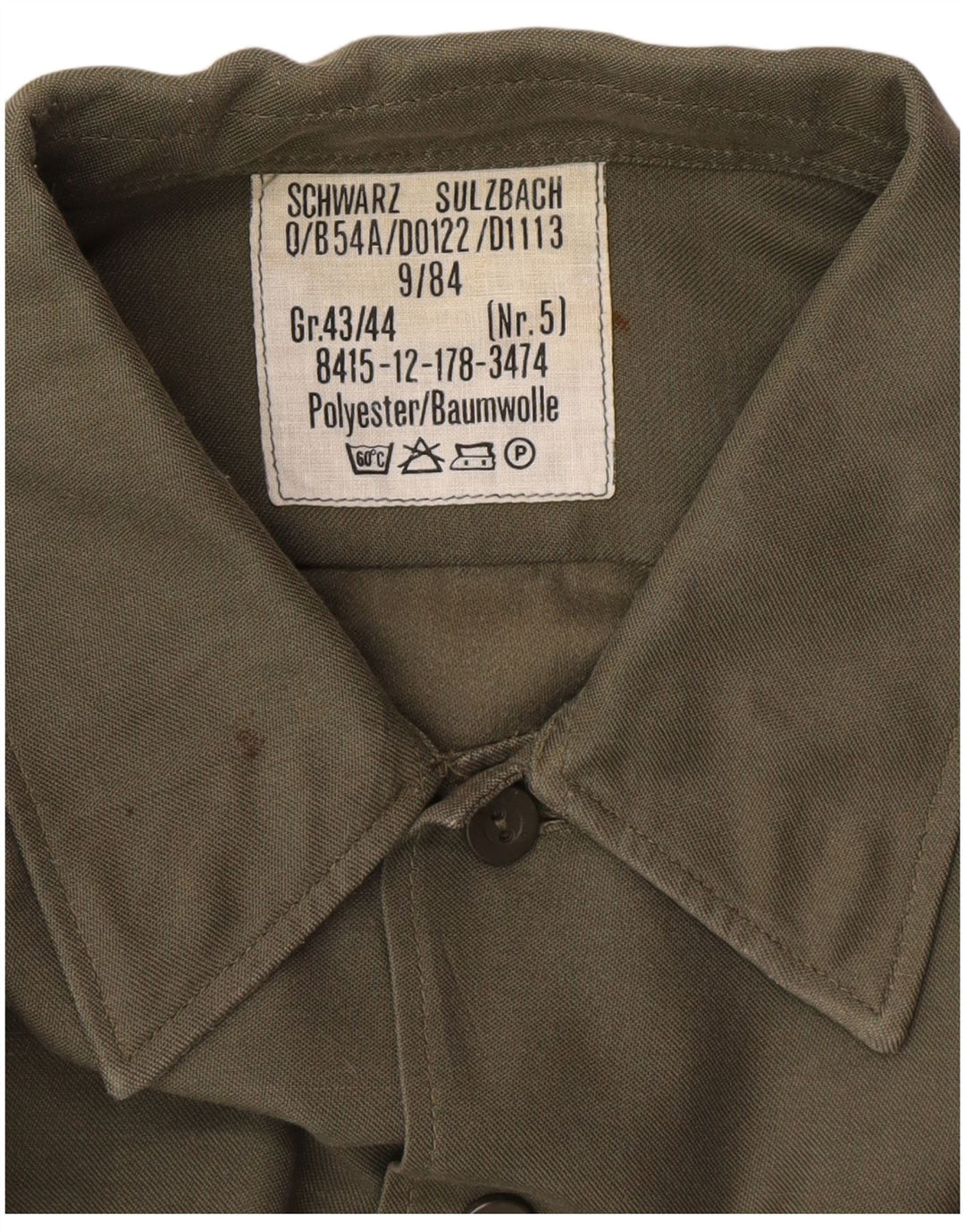 Camisa masculina vintage tamanho 43/44 XL cáqui poliéster