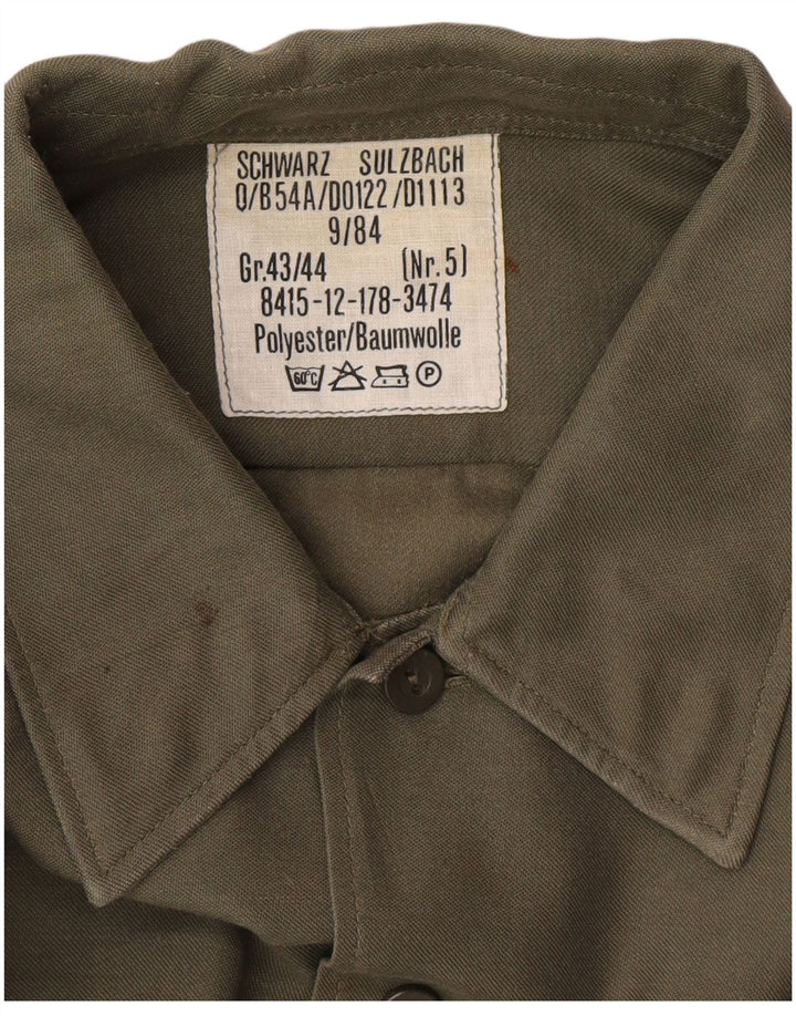 Camisa masculina vintage tamanho 43/44 XL cáqui poliéster