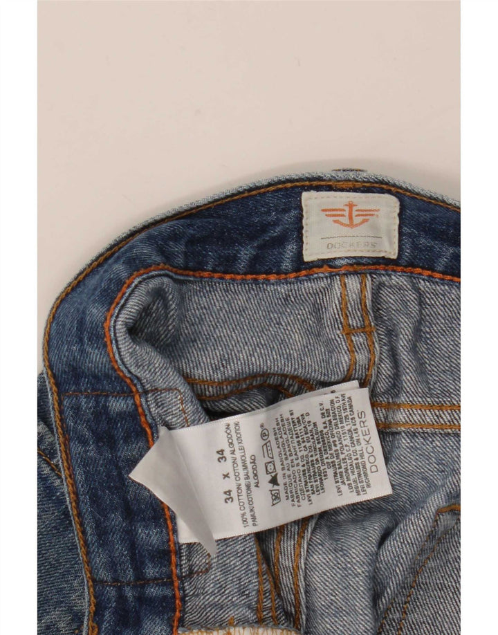 Calça jeans reta masculina Dockers W34 L34 azul algodão