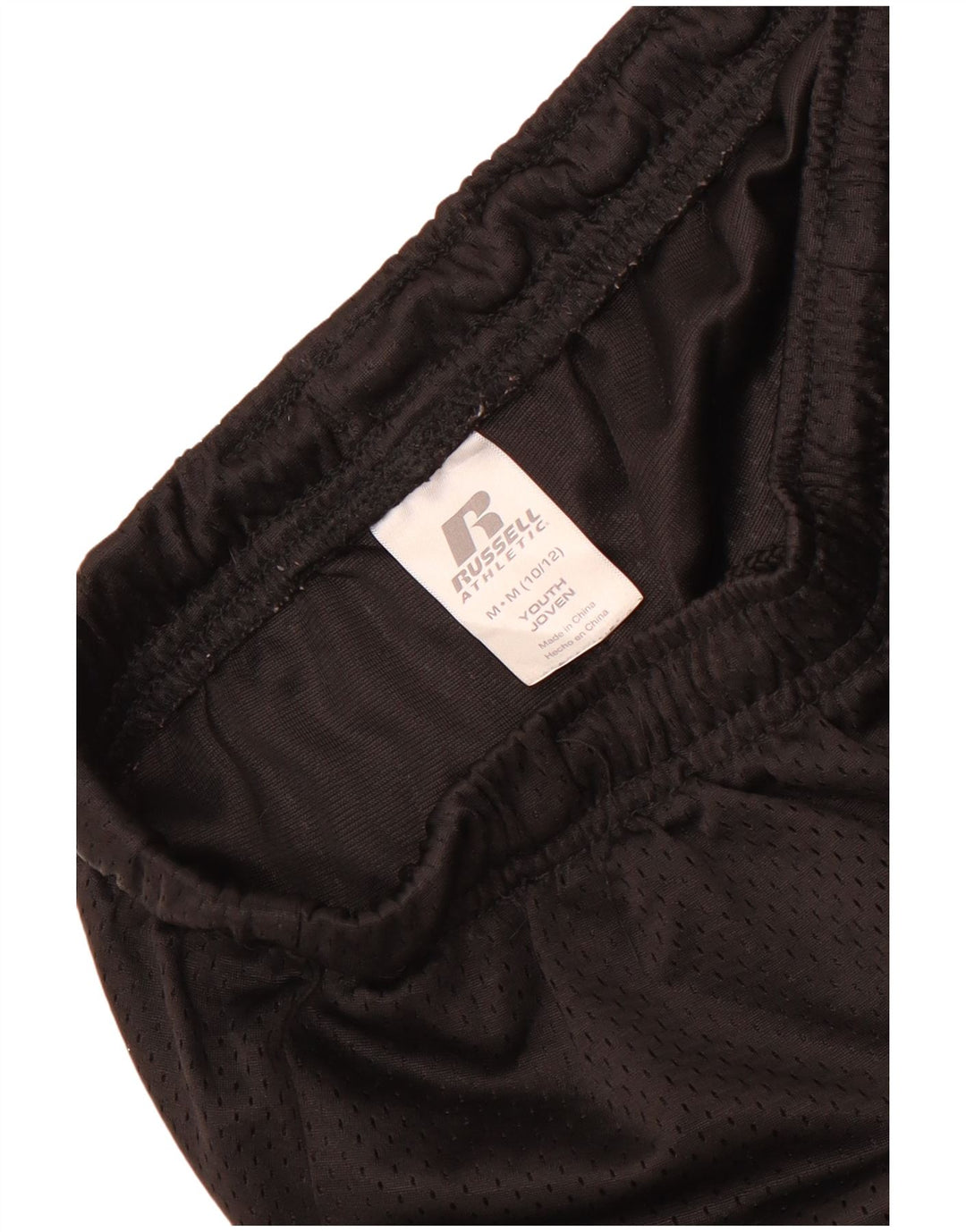 Shorts esportivos Russell Athletic Boys 10-11 anos médio preto poliéster