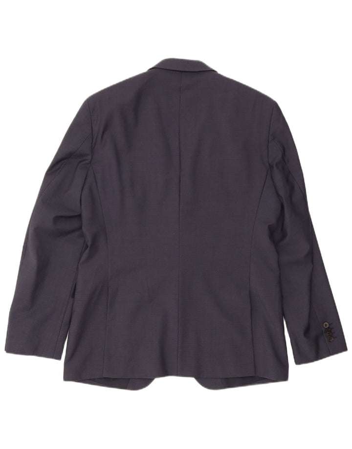 Jaqueta blazer masculina Hugo Boss com 2 botões UE 50 grande lã azul marinho