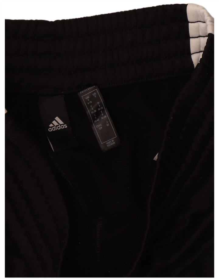 Calça de treino feminina Adidas UK 10 pequena preta colorblock poliéster
