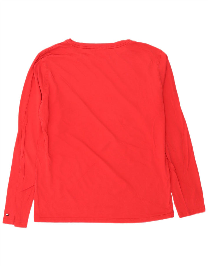 Tommy Hilfiger Mens Graphic Top Manga Longa Médio Vermelho