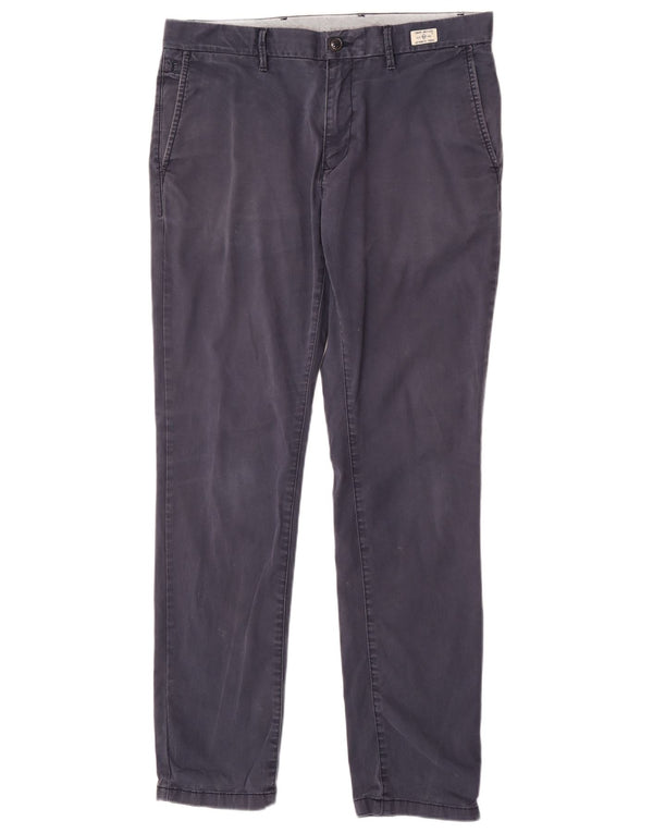 Tommy Hilfiger Mens Slim Chino Calças W34 L32 Azul Marinho Algodão