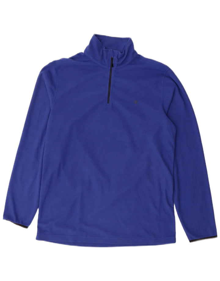 Jumper masculino Champion de lã com zíper e gola 2XL azul poliéster