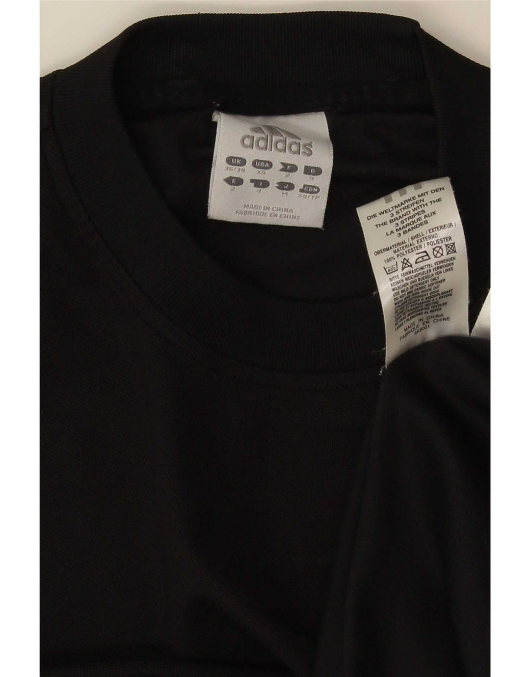 Adidas Mens T-Shirt Top UK 36/38 Pequeno Poliéster Preto