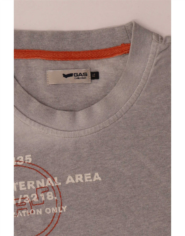 Camiseta gráfica masculina Gas Top XL cinza colorblock