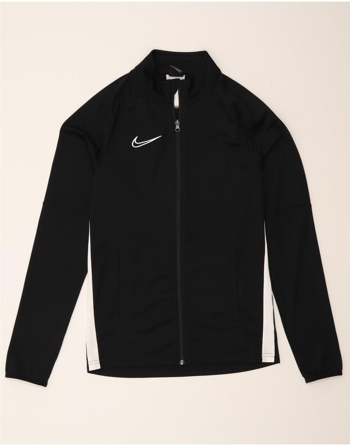 Nike Mens Dri Fit Tracksuit Top Jacket Pequeno Preto Colourblock Poliéster