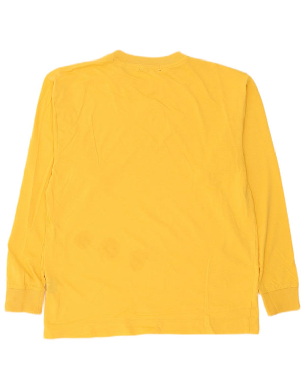 Nautica Mens Graphic Top Manga Longa Pequeno Algodão Amarelo