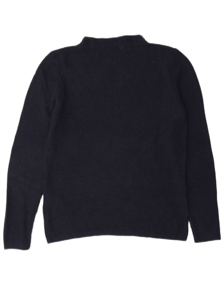 Suéter feminino S.Oliver com gola tartaruga UE 40 médio azul marinho viscose