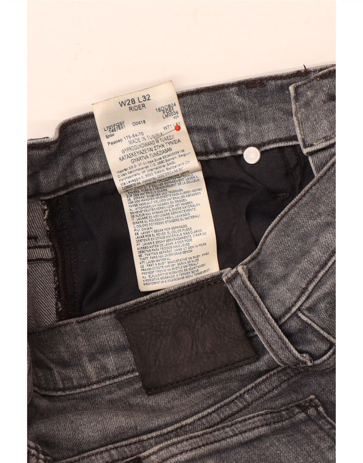 Lee Womens Rider Slim Jeans W28 L32 Cinza Algodão